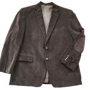 Chaps Corduroy Blazer Sports Coat Dark Brown Elbow Patch Men's 46R